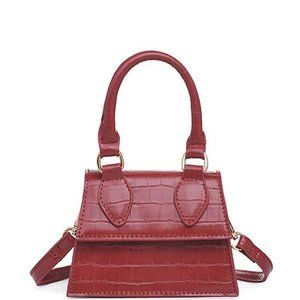 Mini Croc Retro Classic Clutch Crossbody Handbag with Zipper Closure